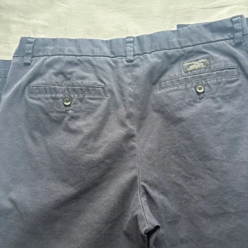 Banana Republic Aiden Slim Fit Chino Pants Mens 34x34 Blue Flat Front Trousers